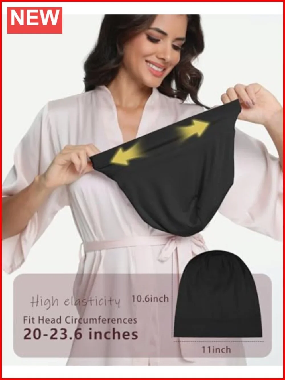 Mulberry Silk Bonnet with Adjustable Strap for Curly Hair Protection